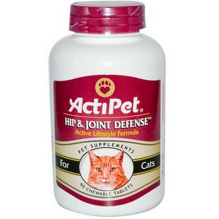 Actipet, Hip&Joint Defense, For Cats, Natural Beef&Tuna Flavor, 90 Chewable Tablets