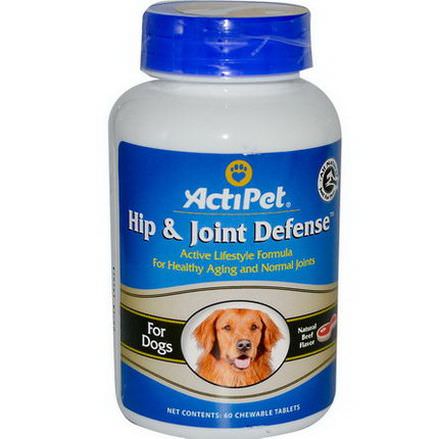 Actipet, Hip&Joint Defense, For Dogs, Natural Beef Flavor, 60 Chewable Tablets
