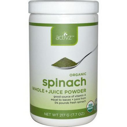 Activz, Organic Spinach, Whole Juice Powder 217g