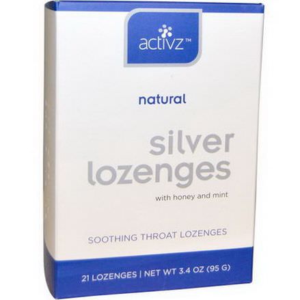 Activz, Silver Lozenges with Honey and Mint, 21 Lozenges 95g