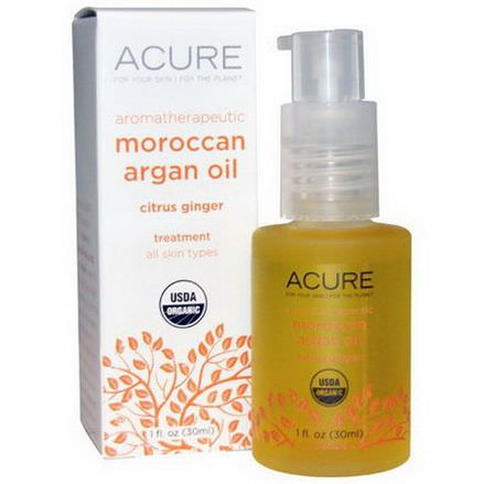 Acure Organics, Aromatherapeutic Moroccan Argan Oil, Citrus Ginger 30ml