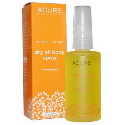 Acure Organics, Dry Oil Body Spray, Citrus Ginger 59ml