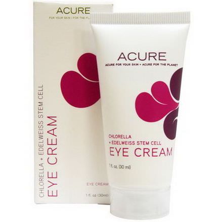 Acure Organics, Eye Cream, Chlorella Edelweiss Stem Cell 30ml