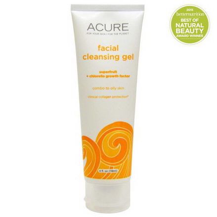 Acure Organics, Facial Cleansing Gel, SuperFruit Chlorella Growth Factor 118ml