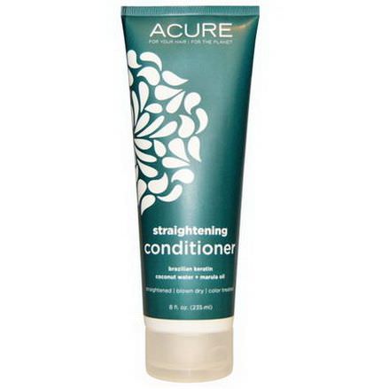 Acure Organics, Straightening Conditioner, Brazilian Keratin Coconut Water Marula Oil 235ml