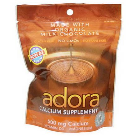 Adora, Calcium Supplement, Milk Chocolate, 30 Disks