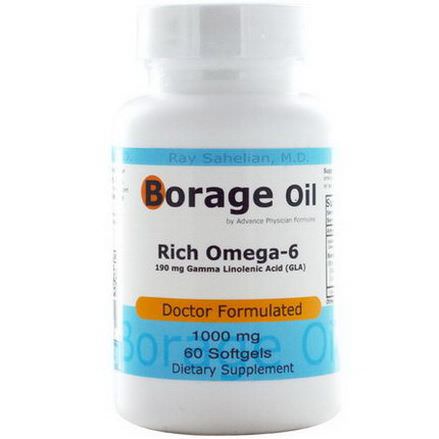 Advance Physician Formulas, Inc. Borage Oil, 1000mg, 60 Softgels
