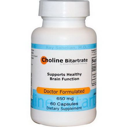 Advance Physician Formulas, Inc. Choline Bitartrate, 650mg, 60 Capsules