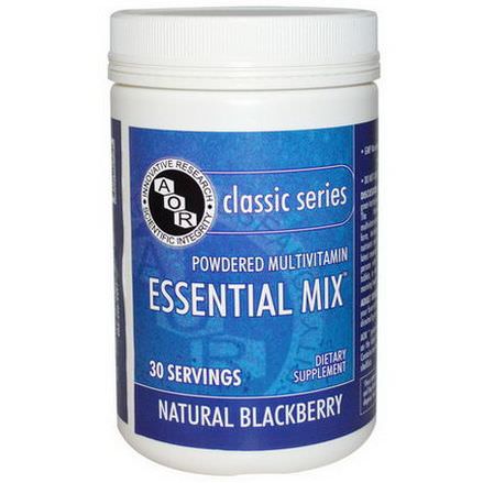 Advanced Orthomolecular Research AOR, Classic Series, Essential Mix, Powered Multivitamin, Natural Blackberry, 30 Servings