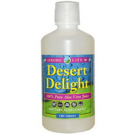 Aerobic Life, Desert Delight, 100% Pure Aloe Vera Juice 32 oz