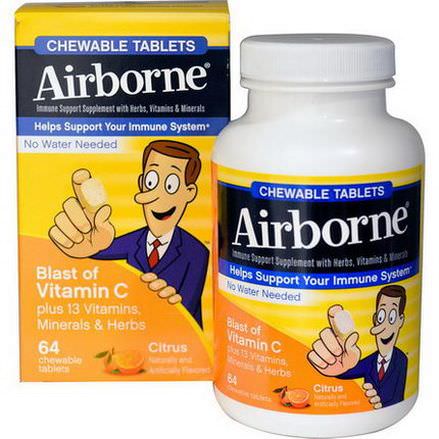 AirBorne, Chewable Tablets, Citrus, 64 Chewable Tablets