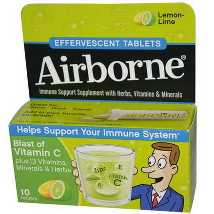 AirBorne, Effervescent Tablets, Lemon-Lime, 10 Tablets