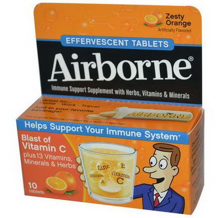 AirBorne, Effervescent Tablets, Zesty Orange, 10 Tablets