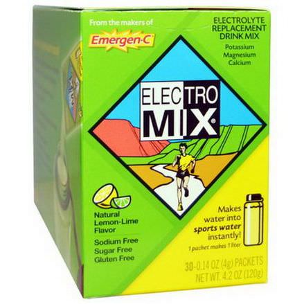 Alacer, Electro Mix, Lemon-Lime, 30 Packets 4g Each