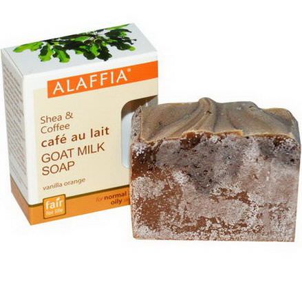 Alaffia, Shea&Coffee Goat Milk Soap, Vanilla Orange 85g