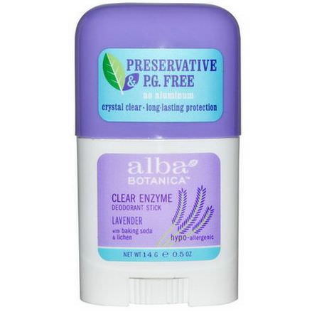 Alba Botanica, Clear Enzyme Deodorant Stick, Lavender 14g