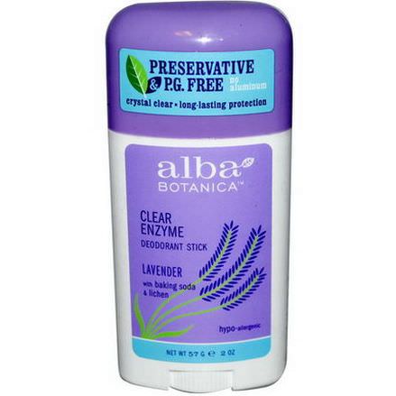Alba Botanica, Clear Enzyme Deodorant Stick, Lavender 57g