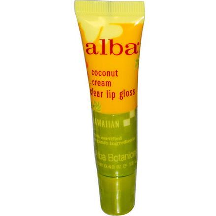 Alba Botanica, Clear Lip Gloss, Coconut Cream 12g