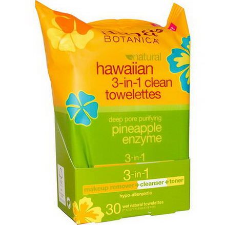 Alba Botanica, Hawaiian 3-in-1 Clean Towelettes, 30 Wet Natural Towelettes