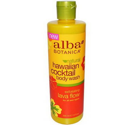 Alba Botanica, Hawaiian Cocktail Body Wash, Exfoliating Lava Flow 355ml