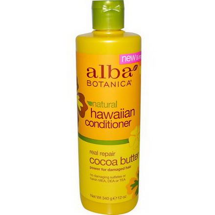 Alba Botanica, Natural Hawaiian Conditioner, Cocoa Butter 340g