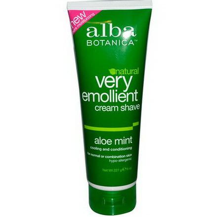 Alba Botanica, Very Emollient Cream Shave, Aloe Mint 227g
