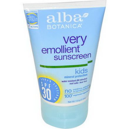 Alba Botanica, Very Emollient Sunscreen, Kids, SPF 30 113g