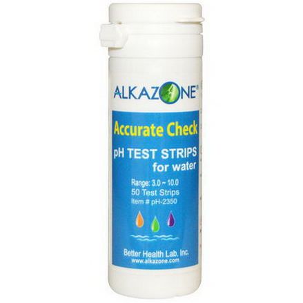 Alkazone, Accurate Check, pH Test Strips for Water, 50 Test Strips
