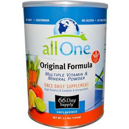 All One, Nutritech, Multiple Vitamin&Mineral Powder, Original Formula, Unflavored 1000g