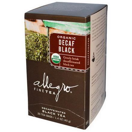 Allegro Fine Tea, Organic, Decaf Black Tea, 20 Tea Bags 40g