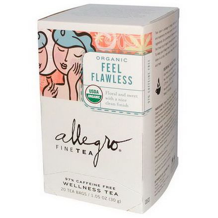 Allegro Fine Tea, Organic Feel Flawless, 20 Tea Bags 30g