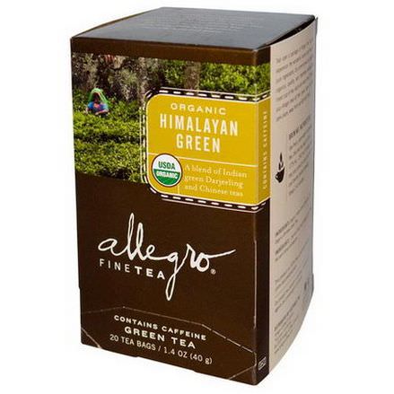 Allegro Fine Tea, Organic, Himalayan Green Tea, 20 Tea Bags 40g