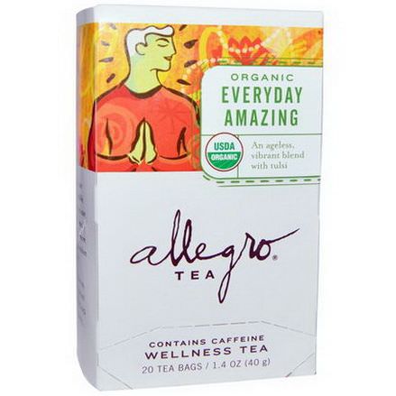 Allegro Fine Tea, Organic Everyday Amazing, Wellness Tea, 20 Tea Bags 40g