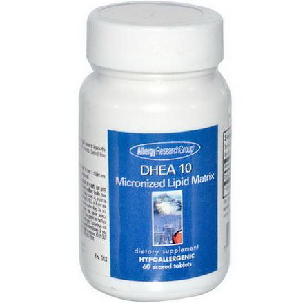 Allergy Research Group, DHEA 10, Micronized Lipid Matrix, 60 Scored Tablets