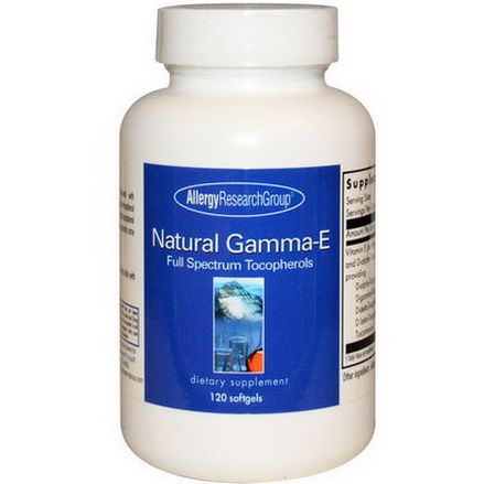 Allergy Research Group, Natural Gamma-E, Full Spectrum Tocopherols, 120 Softgels