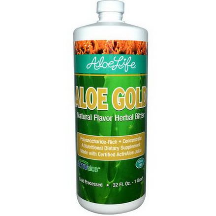 Aloe Life International, Inc, Aloe Gold, Natural Flavor Herbal Bitter 1 Quart
