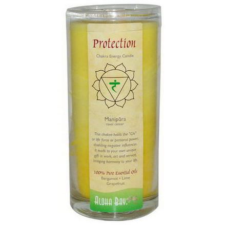 Aloha Bay, Chakra Energy Candle, Protection, Yellow, 11 oz, 1 Candle