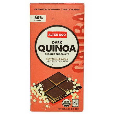 Alter Eco, Organic Chocolate, Dark Quinoa 80g