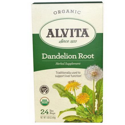 Alvita Teas, Dandelion Root, Organic, Caffeine Free, 24 Tea Bags 48g
