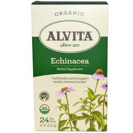 Alvita Teas, Echinacea, Organic, Caffeine Free, 24 Tea Bags 48g