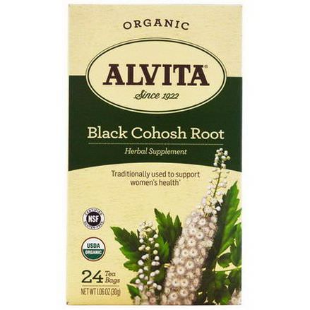 Alvita Teas, Organic, Black Cohosh Root Tea, Caffeine Free, 24 Tea Bags 30g