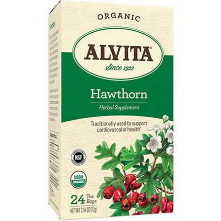 Alvita Teas, Organic Hawthorn, 24 Tea Bags 72g