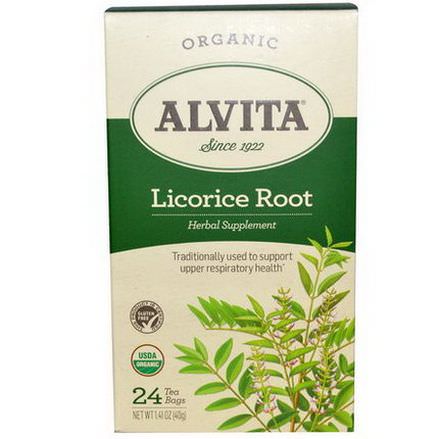 Alvita Teas, Organic Licorice Root, Caffeine Free, 24 Tea Bags 40g