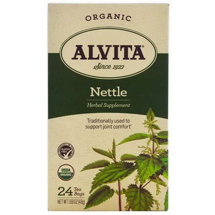 Alvita Teas, Organic, Nettle Tea, Caffeine Free, 24 Tea Bags 48g