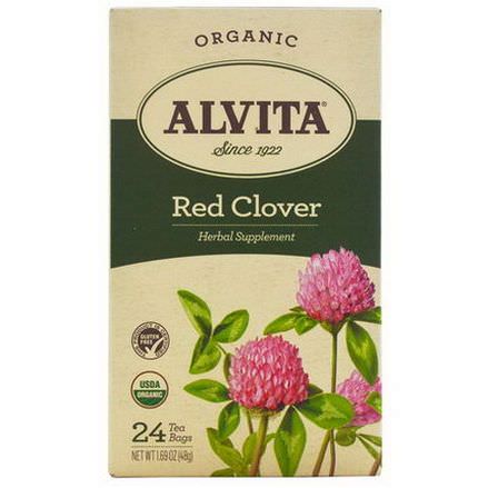 Alvita Teas, Organic, Red Clover Tea, Caffeine Free, 24 Tea Bags 48g