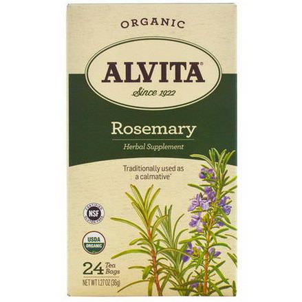 Alvita Teas, Organic, Rosemary Tea, Caffeine Free, 24 Tea Bags 36g