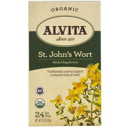 Alvita Teas, Organic, St. John's Wort Tea, Caffeine Free, 24 Tea Bags 32g