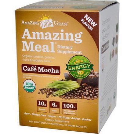 Amazing Grass, Amazing Meal, Cafe Mocha, 10 Packets, 27g Each