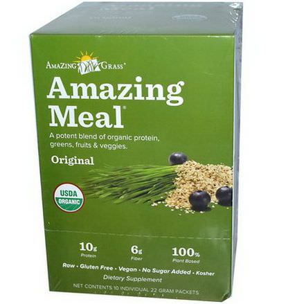 Amazing Grass, Amazing Meal, Original, 10 Individual Packets, 22g Each