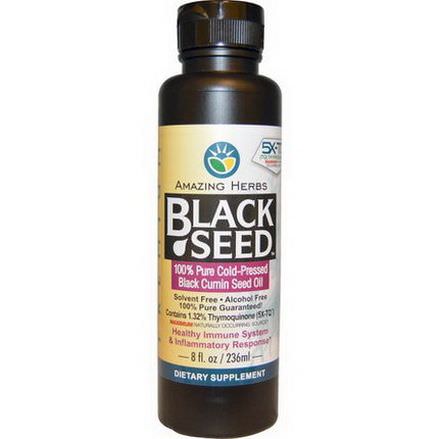 Amazing Herbs, Black Seed, Premium 100% Pure Cold-Pressed Black Cumin Seed Oil 236ml
